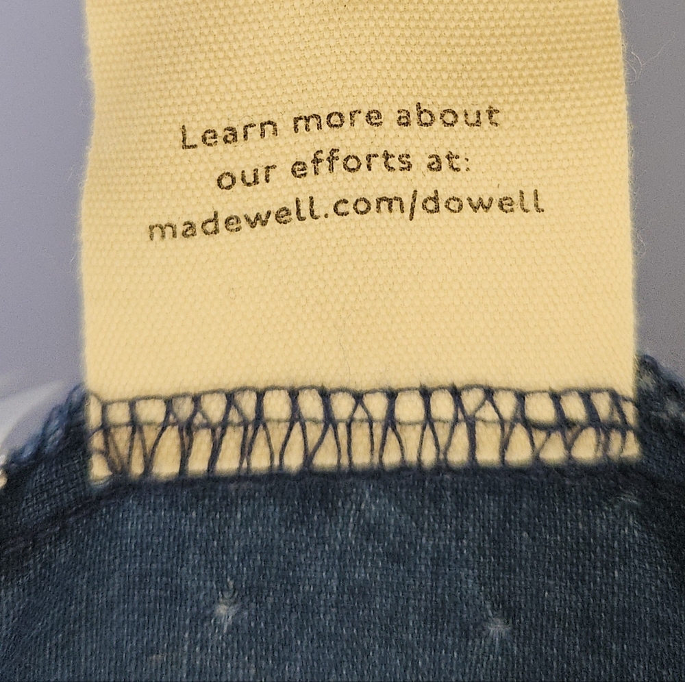 Madewell Denim Square-Neck Pleated Sleeve Boho Chambray Blouse Blue - Picture 11 of 11